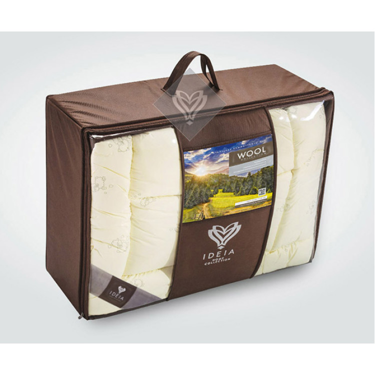 Ковдра полуторна ІДЕЯ Wool Classic 140х210 (шерстепон/мікрофібра)