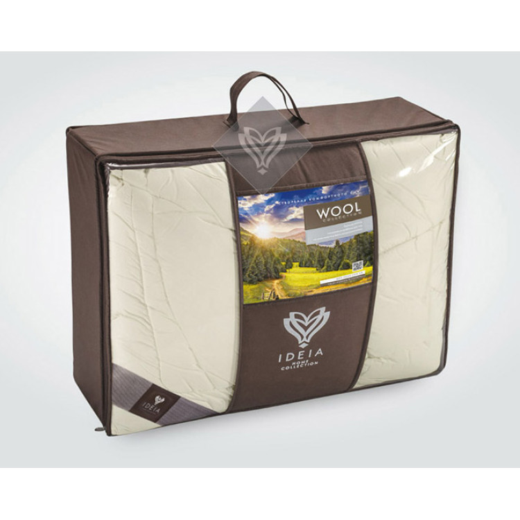 Ковдра полуторна ІДЕЯ Wool Premium 140х210 (вовна/перкаль)