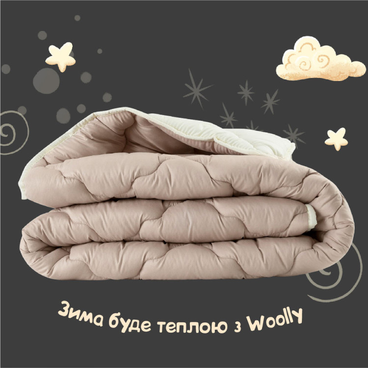Ковдра євро ІДЕЯ Woolly 200х220 (шерстепон/мікрофібра)