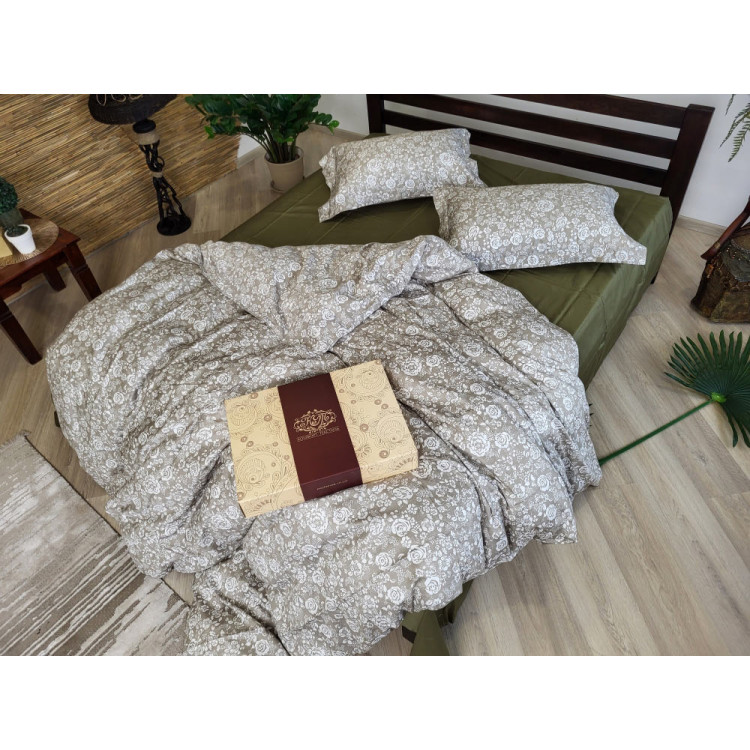 КПБ Комфорт Текстиль сатин premium Muscat Olive полуторний