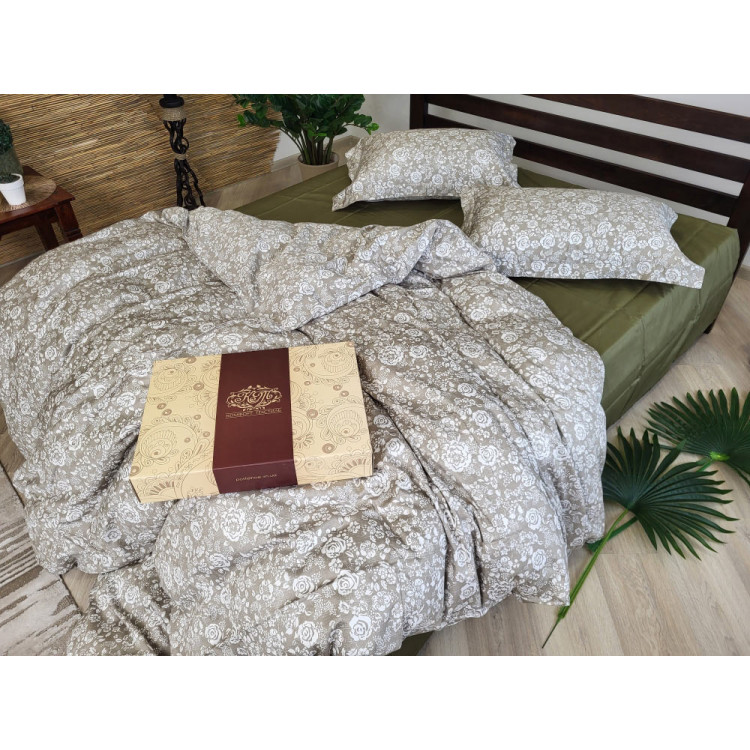 КПБ Комфорт Текстиль сатин premium Muscat Olive полуторний