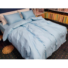 КПБ Комфорт Текстиль сатин страйп Lux Light Blue полуторний