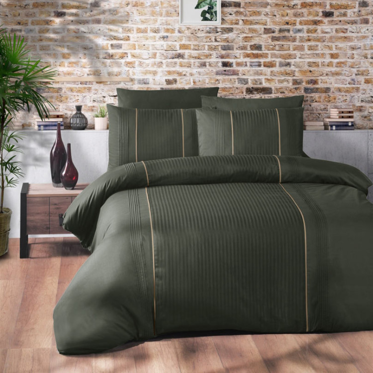 Комплект постільної білизни First Choice Elegant Dark Green євро