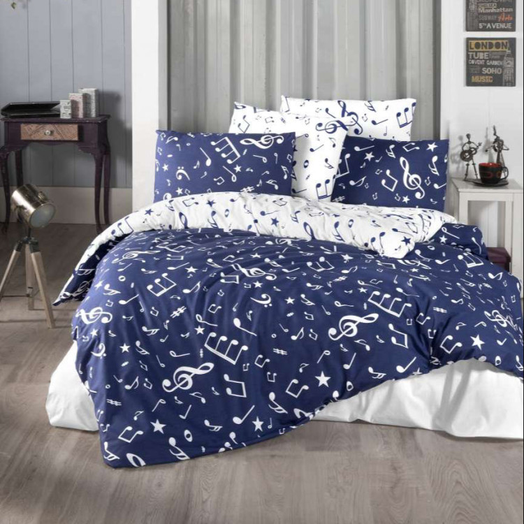 Комплект постільної білизни First Choice Major Navy Blue ранфорс євро