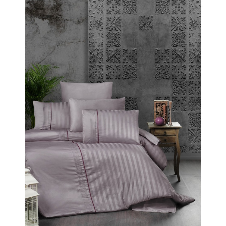 Комплект постільної білизни First Choice Lavanta Lavender сатин Deluxe євро