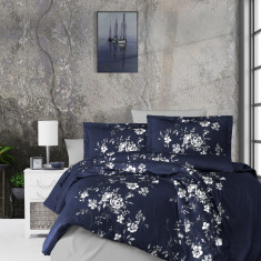КПБ First Choice Arya Navy Blue сатин євро