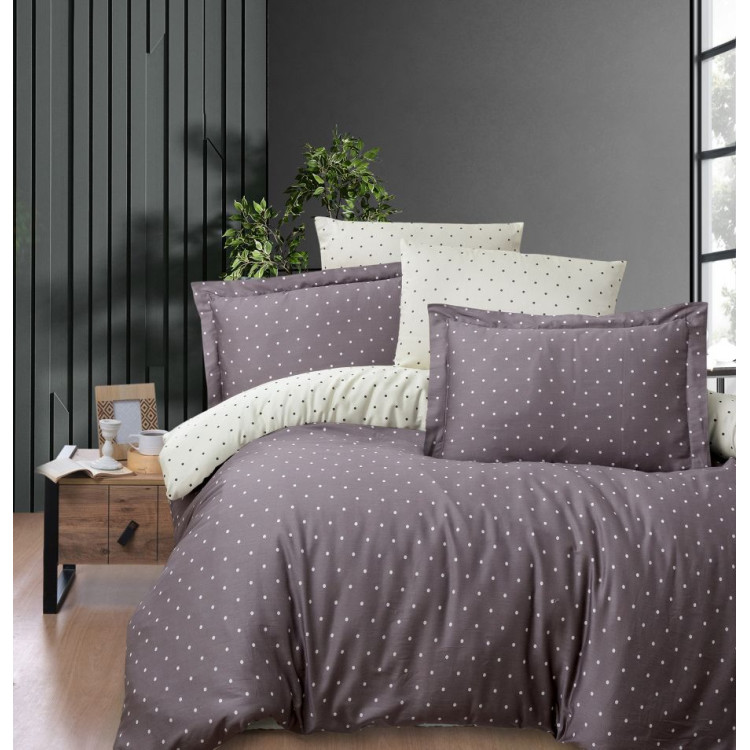 Комплект постільної білизни First Choice Point Lilac сатин євро