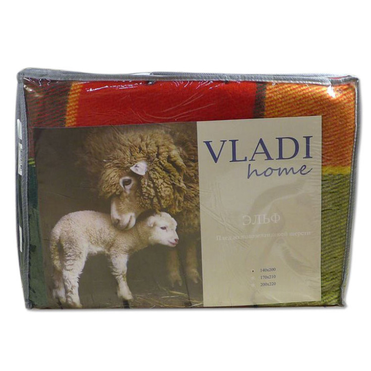 Плед вовняний VLADI жовтий/зелений/червоний 170x210 