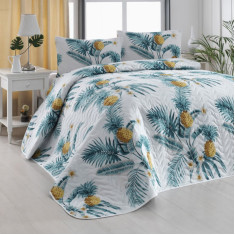 Покривало стебане Eponj Home Custom Ananas Beyaz 200x220