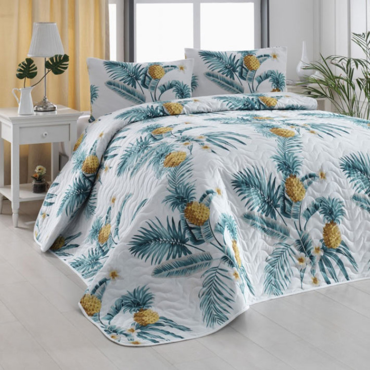Покривало стебане Eponj Home Custom Ananas Beyaz 200x220