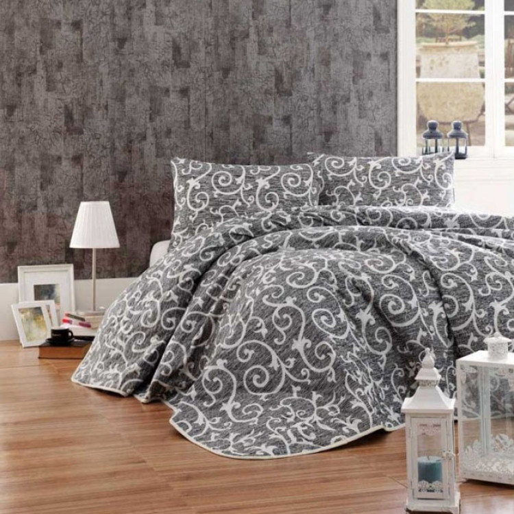 Покривало стебане Eponj Home Merle Siyah 200x220