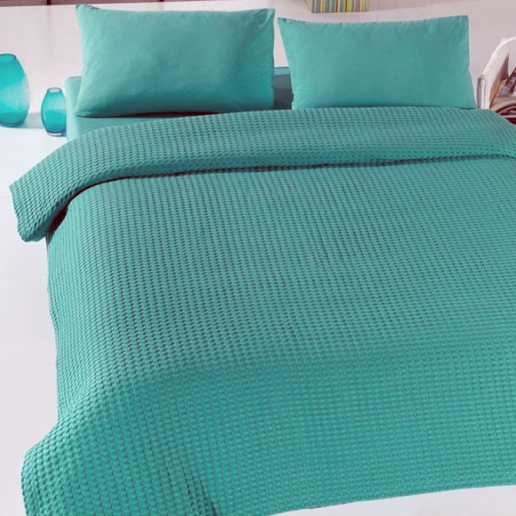 Покривало піке вафельне Eponj Home Burumcuk Yesil 200x235